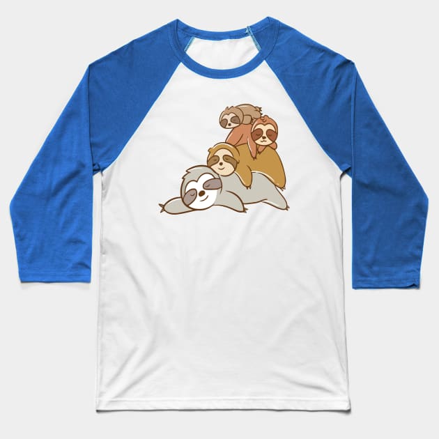 sloth stack pullover2 Baseball T-Shirt by soanem